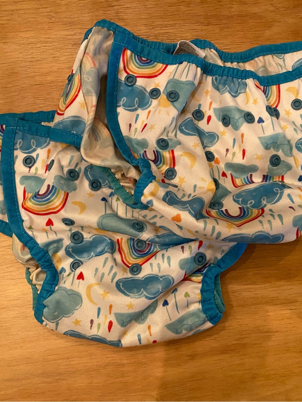 Thirsties Duo Wrap - Rainbow Cloud Print